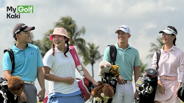 4 people going golfiong